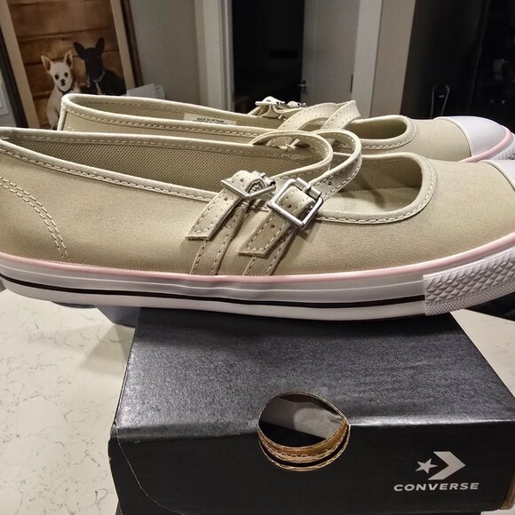 Woman's Shoes Converse Chuck Taylor All Star Dainty Mary Jane Ballet OLIVE 7.5 - Picture 6 of 13